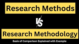 Difference Between Research Method and Research Methodology [upl. by Ilarrold]