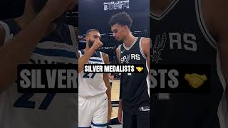 Silver Medalists Victor Wembanyama and Rudy Gobert 🤝 nba spurs timberwolves [upl. by Lerrad876]