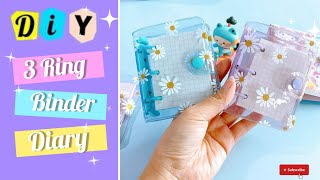 How to make journal Diary DIY mini 3 ring binder notebook Diary [upl. by Gellman784]