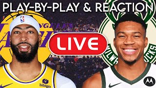 Los Angeles Lakers vs Milwaukee Bucks LIVE PlayByPlay amp Reaction [upl. by Nivahb]