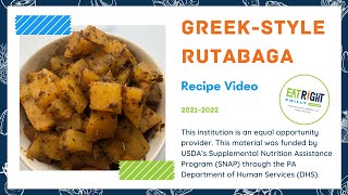 Greek Style Rutabaga Recipe Video [upl. by Crystie]