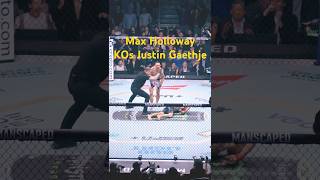 Max Holloway KOs Justin Gaethje ko ufc knockout bmf mma iliatopuria blessed [upl. by Tak]