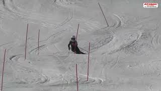 Amelia Røer Amundsen 🇳🇴  slalom training at Juvass Galdhøpiggen Sommerskisenter sheskis atomic [upl. by Sorgalim]