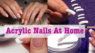 DIY  Acrylic Nails at Home in Budget  Get Salon Like Nails At home in Budget [upl. by Marasco]