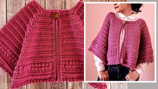 CapaPoncho a crochet para mujer ¡Fácil y paso a paso [upl. by Iormina448]