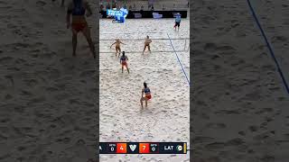 Record time rally 🏐🎯 beachvolleyball volleyball girls insane [upl. by Acirderf]