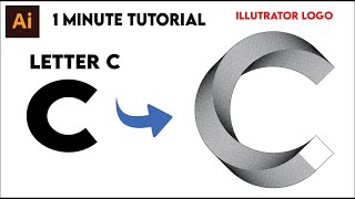 letter C logo design with Blend tool in Illustrator  Letter logo  Graphics design Tutorial [upl. by Ellened828]