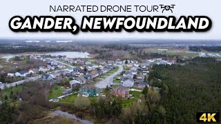 Soaring Over Gander Newfoundland Stunning 4K Drone Footage 🌄✨ [upl. by Atteuqahc684]