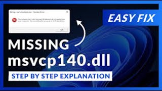 MSVCP140dll Errors The Ultimate Guide to Fixing This Common Windows Issue No Tech Skills Required [upl. by Hussar]