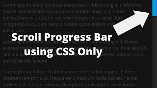 Scroll Progress Bar using CSS Only [upl. by Uohk40]