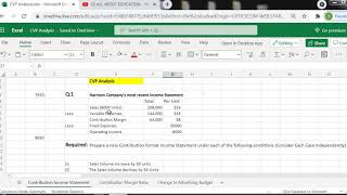 CVP Analysis Contribution Format Income Statement and Contribution Margin Ratio For CAACCACMABBA [upl. by Rosane921]