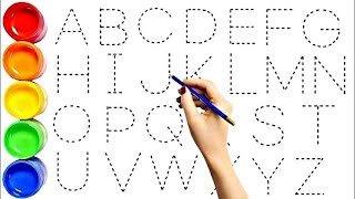 ABCDEFGHIJKLMNOPQRSTUVWXYZ  Easy Draw and Paint Alphabet A to Z [upl. by Nifled]