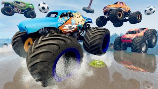 Monster Truck Mud Battle 56  BeamNG Drive  Griffs Garage [upl. by Stoddard899]