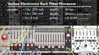 Verbos Bark Filter 14 Basic Operation LMS Eurorack Expansion Project [upl. by Ahseekan]