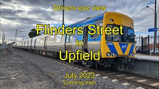 Drivers eye view Flinders Street to Upfield Jul 2023 [upl. by Somerset]