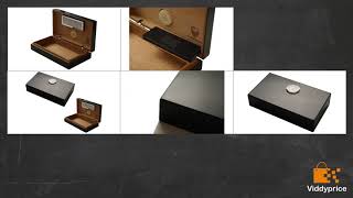 Review GERMANUS Mini Cigar Humidor for Travel Couch or Terrace in Black with 2019 [upl. by Dugas376]