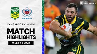 Kangaroos v Toa Samoa  Match Highlights  2023 Pacific Championships [upl. by Ernaline993]