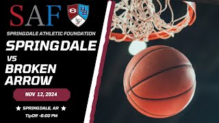 2024 High School Basketball  AAA Benefit Game  Springdale vs Broken Arrow [upl. by Bonina]