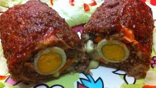 Receta Arrollado de carne glaseado glazed rolled Meatloaf [upl. by Shuma200]