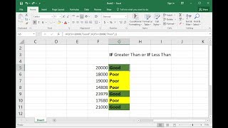 Excel Formula Create IF greater than or less than Function formula in Excel Easy [upl. by Sturges47]