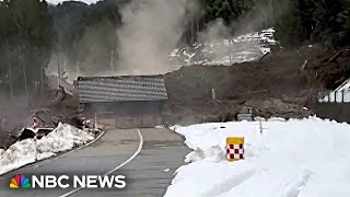 Video shows dramatic landslide during deadly Japanese earthquake [upl. by Simson286]