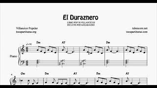 El Duraznero Partitura de Piano Muy Fácil con Acordes Villancico Principiantes [upl. by Raymund190]