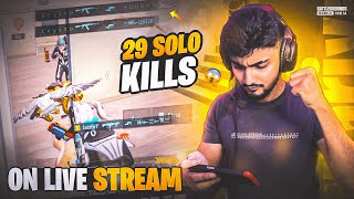 29 Solo Kills Gameplay on Live Stream 😱 Back to Back Clutches and Some Funny Moments 😂 [upl. by Marcus555]