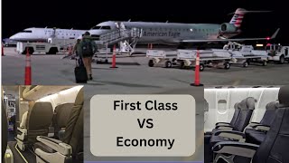 First Class vs Economy Comparison American Eagle  SkyWest CRJ700 [upl. by Atsira244]