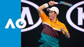 Awesome Outrageous rally in Nishikori v Carreno Busta  Australian Open 2019 [upl. by Clarette]