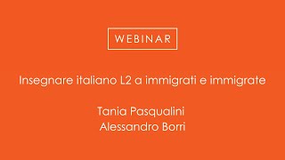 Insegnare italiano L2 a immigrati e immigrate [upl. by Nulubez]