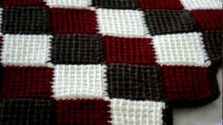 Blanket I made using the entrelactunisian stitch [upl. by Lada]