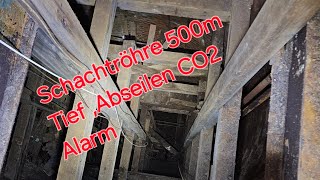 Abseilen in Förderschacht mit 500m Teufe Erkundung CO2 Alarm [upl. by Aernda]