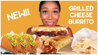 NEW GRILLED CHEESE BURRITO TACO BELL MUKBANG [upl. by Ainahs]