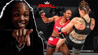 “IT’S DONE HERE” 👊  Claressa Shields REACTS To KO  PFL Reacts [upl. by Dnomsaj359]