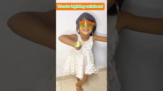 How to make tricolor lighting wrist band  Indepedence day DIY shortsvideo Shortsshorts diy [upl. by Bohi]