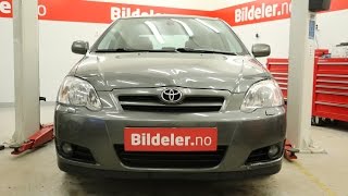 Toyota Corolla Hvordan bytte parkeringsbremsesko  2002 til 2007 mod E12 [upl. by Bore]