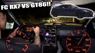 RX7 FC VS GT86 Touge  New Speedometer Cam [upl. by Hairaza904]