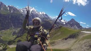 Gleitschirm Panorama Flug Allmenalp Kandersteg Schweiz 2016 [upl. by Sihun249]