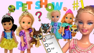 Anna and Elsa Toddlers Disney Princess Palace Pet Show Part 1 Barbie LPS Fun Toys In Action [upl. by Codie]