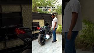 Kawasaki Ninja Zx10R cold start Flames 🔥 zx10r kawasaki arslansheikh motovlogs flames [upl. by Kelam]