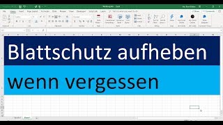 Excel Blattschutz aufheben passwort vergessen [upl. by Lisha]