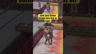 John Cena throws Batman face first on the stairs wwe wwe2k23 ps5 johncena batman shorts [upl. by Asum93]