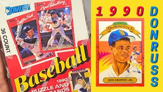 1990 Donruss Baseball Box  Opening 36 Wax Packs [upl. by Eleanora762]