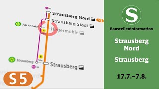 SBahn Berlin Baustelleninformation  Strausberg Nord – Strausberg S5 [upl. by Novelc]