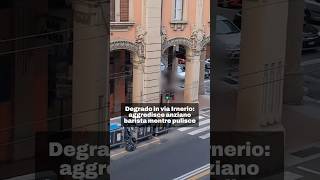 Carabinieri aggrediti e anziano barista insultato mentre pulisce il portico a Bologna [upl. by Mars]