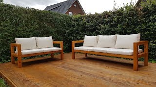 DIY 2Sitzer Gartenbank selber bauen  Homemade Outdoor Sofa [upl. by Bohman507]