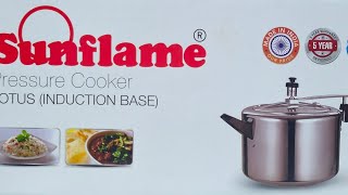 SUNFLAME PRESSURE COOKER  LOTUS 5 LITRE unboxing review 2024 appliances cooker sunflame [upl. by Ynahteb173]