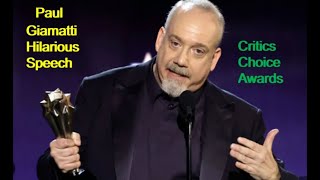 Paul Giamatti Hilarious Speech At Critics Choice Awards 2024 paulgiamatti theholdovers awards [upl. by Ancalin]