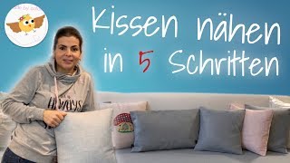 Kissenbezug nähen ❤︎ für Anfänger in 5 Schritten [upl. by Mickie]