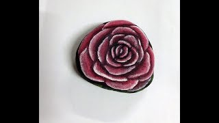 como pintar piedras con rosas paso a paso [upl. by Aeli889]